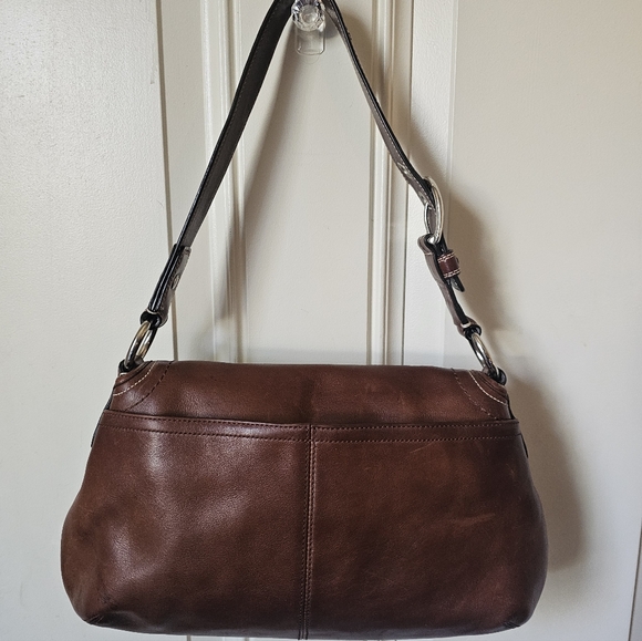 Coach Madison Pleated Leather Flap Bag 🤎💛 No#H0959-F13729 - Picture 3 of 10